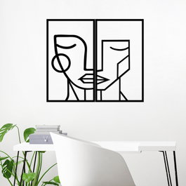 Wallity Woman Face Escultura de Pared en Negro